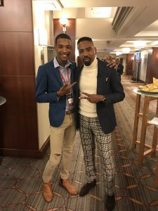 Photo of SSC Business Major Jaleel Harris at the 2nd Annual DLS Conference in Chicago with Louis Carr