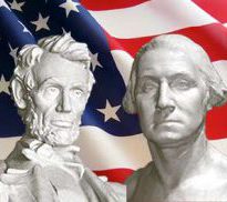 Photo of Abraham Lincoln and George Washington
