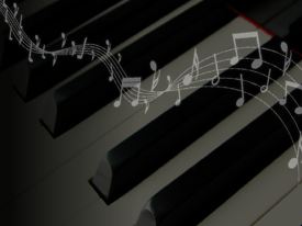 Piano with Music Notes
