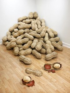 "Going Nuts" - 2015, Cast flax fiber, epoxy clay, acrylic medium, acrylic paint 36″ x 110″ x 84″