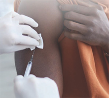 Photo of a person getting a COVID vaccination