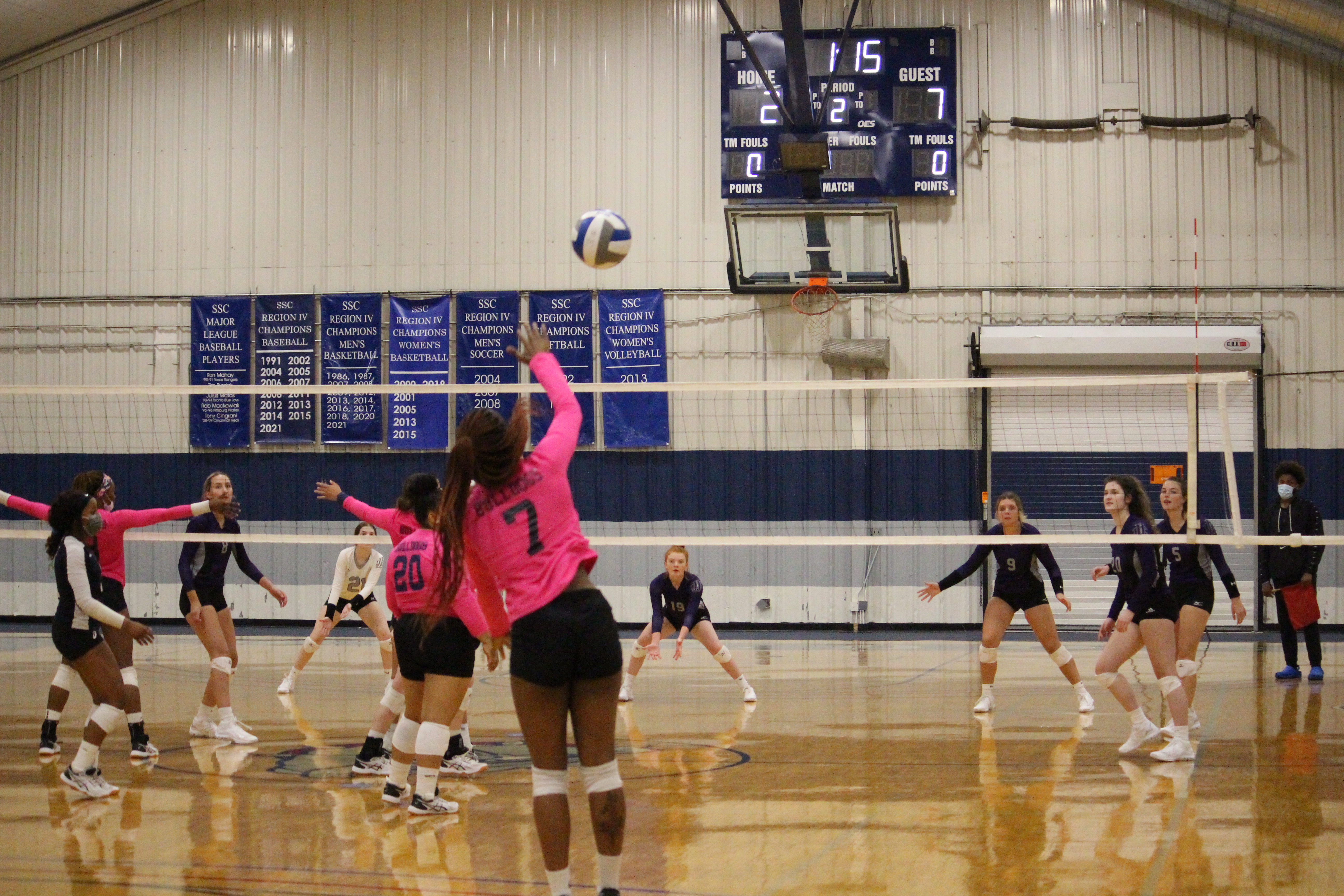 SSC player with the serve