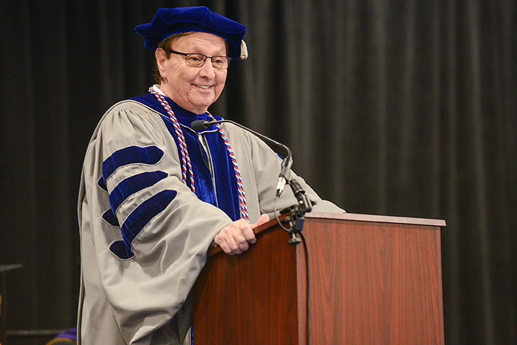 Photo of Frank M. Zuccarelli addresses graduates