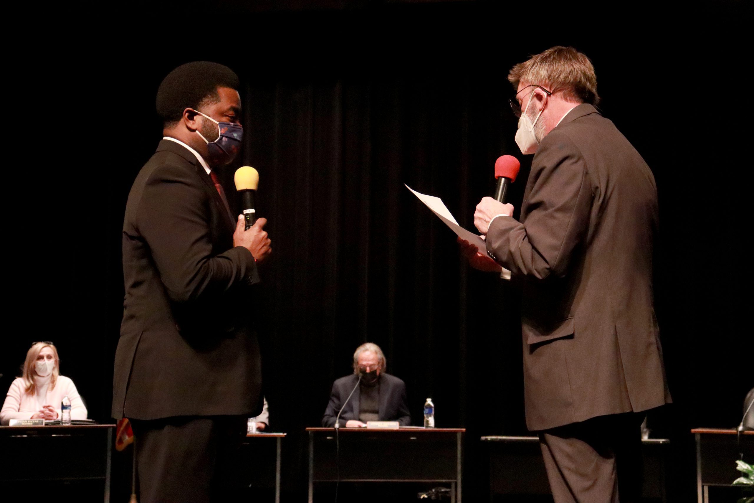 Prince Reed (pictured left) was sworn in as South Suburban College Trustee