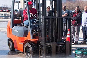 A photo of forklift training at SSC