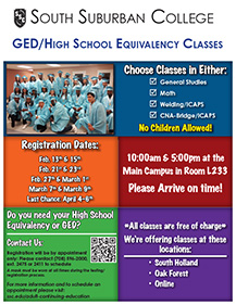 GED/HSE Extended Spring 2023 Registration flyer cover
