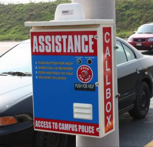 A photo of Campus Police Emergency Call Box