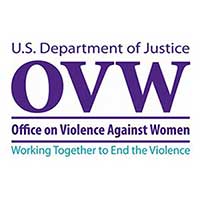 The U.S. Department of Justice Office on Violence Against Women logo.