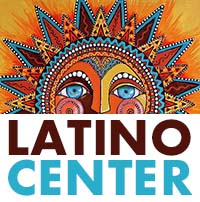 A graphic with a sun that says "Latino Center".