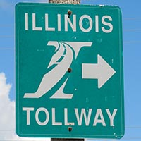 A sign that says, "Illinois Tollway".