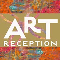 A graphic that says, "Art Reception".