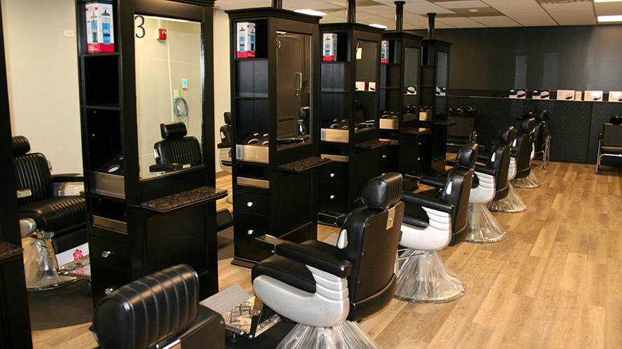 Interior of Barber College facility